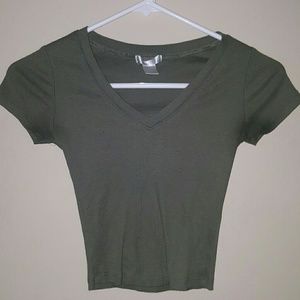 olive green crop top